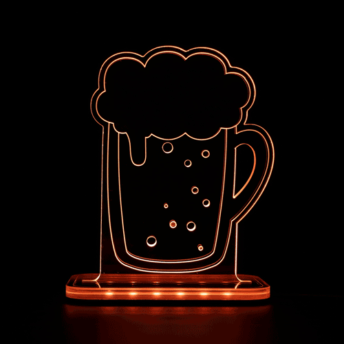 [아이스칸] 맥주잔 LED 아크릴조명 업소용인테리어소품 주점/맥주집 모형