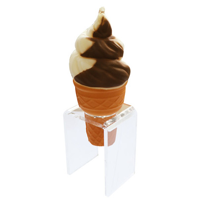 아이스크림모형 인테리어모형 투명받침대 모형 세트 초코색