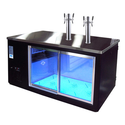 아이스칸 생맥주기계 호프 맥주 냉장고 올블랙 슬라이딩 글라스도어(블루LED) ICK-B502SG