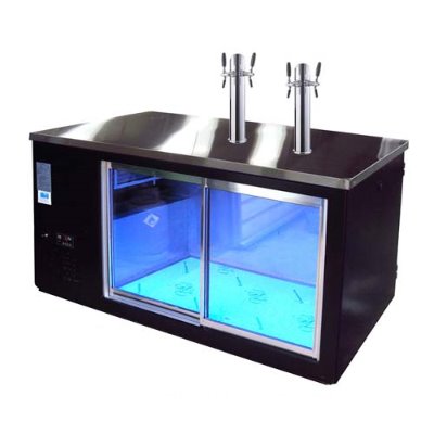 아이스칸 생맥주기계 호프 맥주 냉장고 올블랙 슬라이딩 글라스도어(블루LED) ICK-B801SG