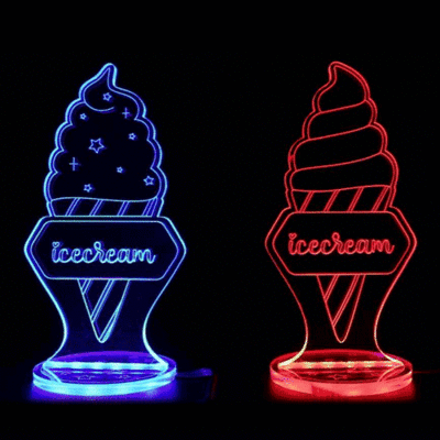 [아이스칸] 아이스크림 LED 아크릴조명 업소용인테리어소품 카페/아이스크림가게/모형